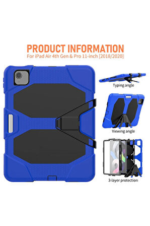 iPad Pro 11 (2020) Kılıf Griffin Tablet Kapak - Mavi-(5796)