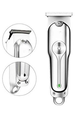 Paslanmaz Çelik Bıçaklı Kablosuz Şarjlı Dijital Göstergeli Tıraş Makinesi