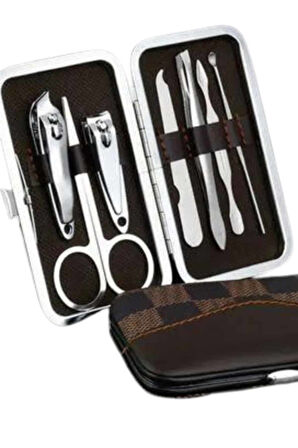 Deri Çanta Hediyeli 7 Parça Manikür-Pedikür Tırnak Bakım Seti