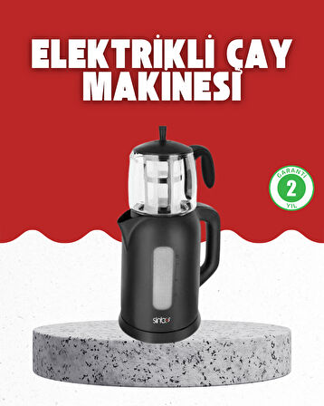 Sıcak Tutma Özellikli 2’si 1 Arada Çay Makinesi ve Su Isıtıcı