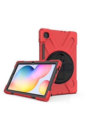 Samsung Galaxy P610 Tab S6 Lite 10.4 Kılıf Amazing Tablet Kapak - Kırmızı-(5796