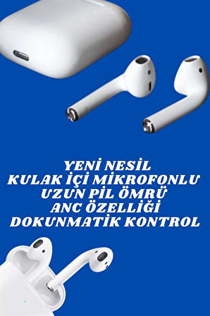 2.Nesil Yeni Model TWS Bluetooth Kulaklık Dokunmatik Kontrol Yüksek Ses Kaliteli