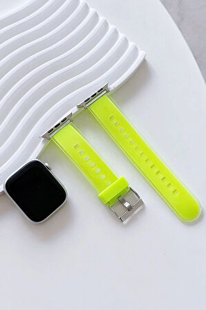 Watch 45mm Jelly Silikon Kordon - Yeşil-(5796)