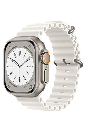 Apple Watch 42mm Ocean Kordon - Beyaz-(5796)
