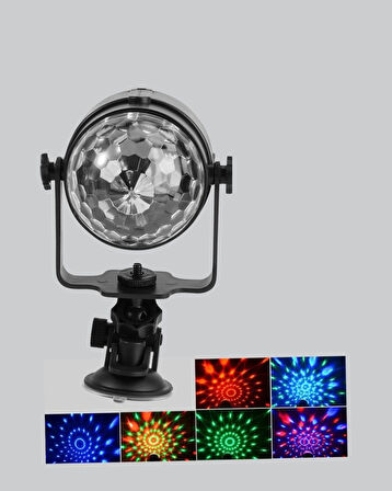 7 Renk Modlu Müzik Sensörlü Disko Topu – LED Işıklı Parti Aydınlatması