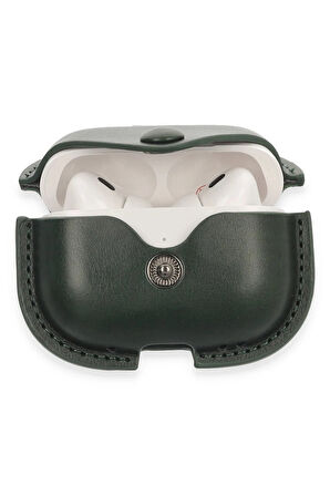 Airpods Pro 2 (2.nesil) Çanta Deri Kılıf - Haki Yeşil-(5796)