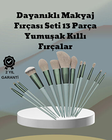 umuşak Kıllı Estetik Tasarımlı 13'lü Makyaj Fırçası Seti Günlük ve Profes