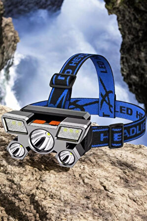 Ultra Güçlü Led Işık Şarjlı Kafa Lambası Balıkçı Lambası Kafa Feneri