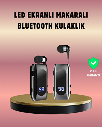 Dijital Göstergeli Bluetooth Kulaklık – Klipsli ve Şık Tasarım