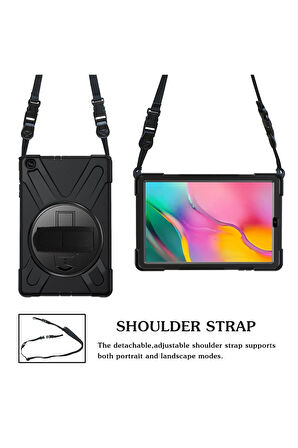 Samsung Galaxy T510 Tab A 10.1 Kılıf Amazing Tablet Kapak - Siyah-(5796)