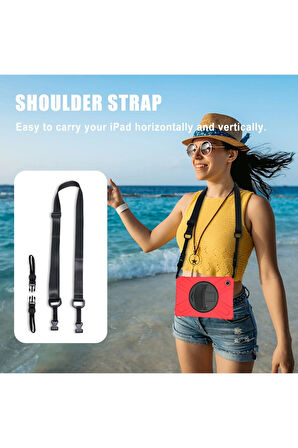 Samsung Galaxy T220 Tab A7 Lite 8.7 Kılıf Amazing Tablet Kapak - Kırmızı-(5796)