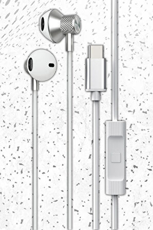 LS-730 1.2M iPhone 15 Serisi ile Uyumlu Type-C Kablolu Kulaklık - Gri-(5796)