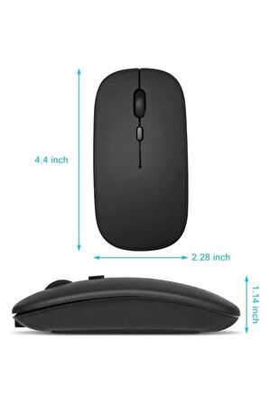 Kablosuz Mouse Fare Şarjlı Bluetooth Wireless Çift Modlu Sessiz