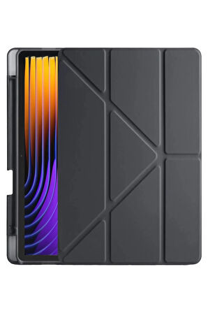 Xiaomi Pad 7 Pro Kılıf Kalemlikli Mars Tablet Kılıfı - Siyah-(5796)
