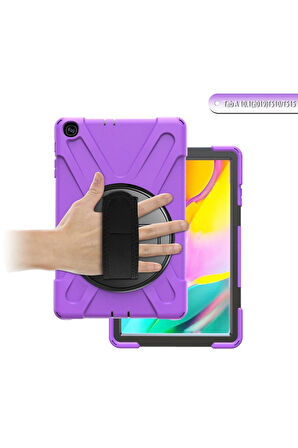 Samsung Galaxy T510 Tab A 10.1 Kılıf Amazing Tablet Kapak - Mor-(5796)