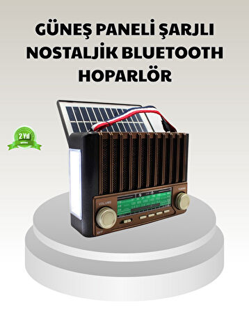 Güneş Enerjili Taşınabilir Hoparlör KTF-1428 Bluetooth Radyo USB SD Kart Destek