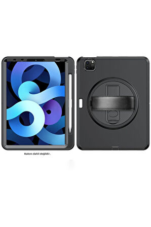 iPad Pro 11 (2018) Kılıf Hand Strap Tablet Kılıfı - Siyah-(5796)