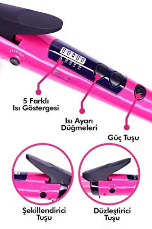 Saç Düzleştirici Şekillendirici Saç Maşası İkili Şekillendirici Isı Ayarl?