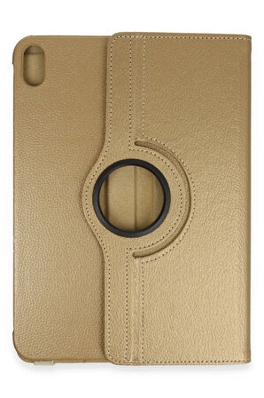iPad 2022 10.9 (10.nesil) Kılıf 360 Tablet Deri Kılıf - Gold-(5796)