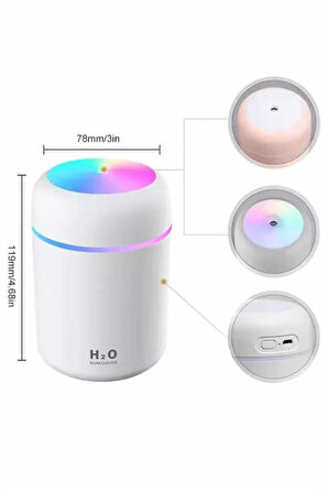 Hava Nemlendirici Buhar Makinesi Led Işıklı USB Dekoratif Nemlendirici