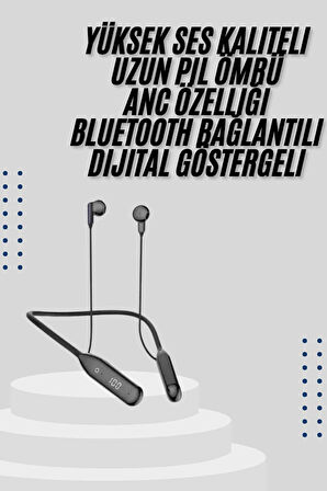 Bluetooth Kulaklık Kablolu Android ve İOS Uyumlu ANC Özellikli 100 saat sarj