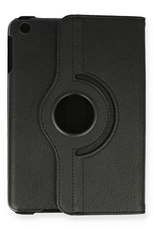 iPad Mini 1 Kılıf 360 Tablet Deri Kılıf - Siyah-(5796)