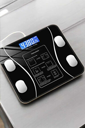 Akıllı Tartı Dijital Baskül Yağ Su Kas Vücut Kitle Kilo Ölçer Tartı