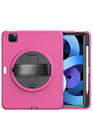 iPad Pro 11 (2018) Kılıf Hand Strap Tablet Kılıfı - Pembe-(5796)