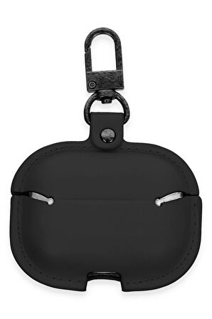Airpods Pro 2 (2.nesil) Çanta Deri Kılıf - Siyah-(5796)