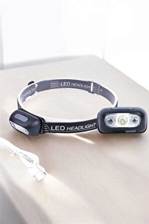 Kafa Lambası Kamp Lambası Sensörlü Şarjlı Ayarlanabilir