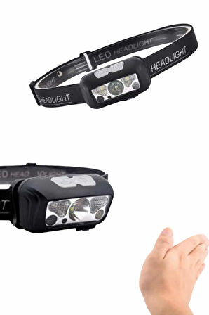 Kamp Lambası Kafa Feneri Kafa Lambası Ayarlanabilir Sensörlü Şarjlı