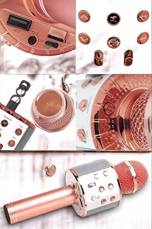 Kablosuz Bluetooth Karaoke Mikrofon USB ve AUX Girişli Yüksek Ses Kalitesi