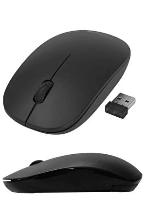 Kablosuz Bağlantı Yüksek Hassasiyetli Kablosuz Wireless Siyah Mouse