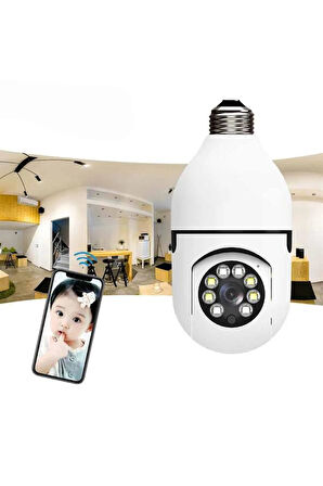 Wifi Güvenlik Kamerası 360 Derece Dönebilen Harekete Duyarlı Gece Görüşlü Am