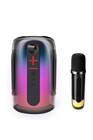 Pluse 8 RGB Kablosuz Hoparlör - Siyah-(5796)