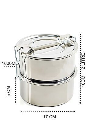 HSNET Sefer Tası Paslanmaz Çelik Yemek Kabı 17 cm 2 LİTRE