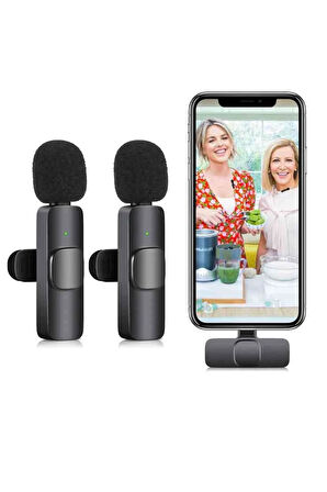 K9 Type-C Uyumlu Mikrofon - Siyah-(5796)