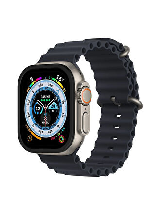 Apple Watch Ultra 49mm Alüminyum Kasa Cam Ekran Koruyucu - Siyah-(5796)