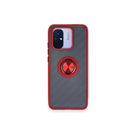 Xiaomi Redmi 12c Kılıf Montreal Yüzüklü Silikon Kapak - Kırmızı