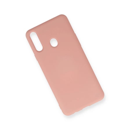 Samsung Galaxy A20s Kılıf Nano İçi Kadife Silikon - Pudra