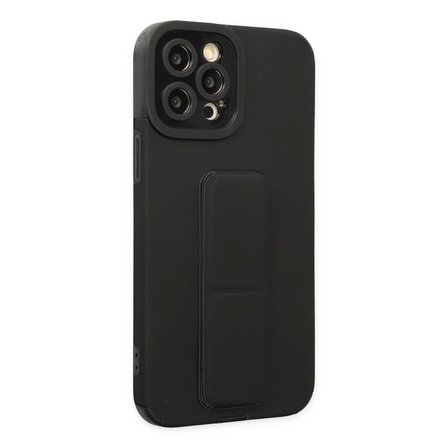 İphone 12 Pro Max Kılıf Mega Standlı Silikon - Siyah