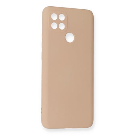 Oppo A15 Kılıf Nano İçi Kadife Silikon - Pudra