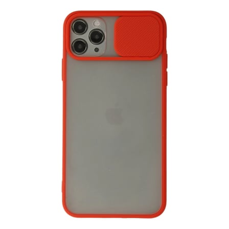İphone 11 Pro Max Kılıf Palm Buzlu Kamera Sürgülü Silikon - Kırmızı