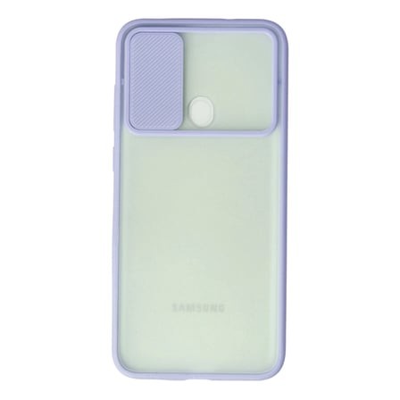 Samsung Galaxy A11 Kılıf Palm Buzlu Kamera Sürgülü Silikon - Lila