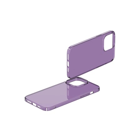 İphone 14 Pro Max Kılıf Pc Sert Şeffaf Kapak - Mor