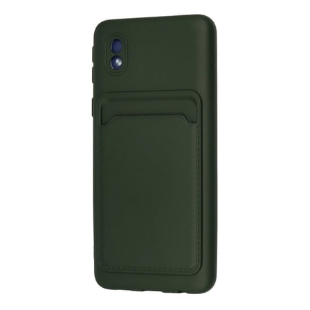 Samsung Galaxy A01 Core Kılıf Kelvin Kartvizitli Silikon - Koyu Yeşil