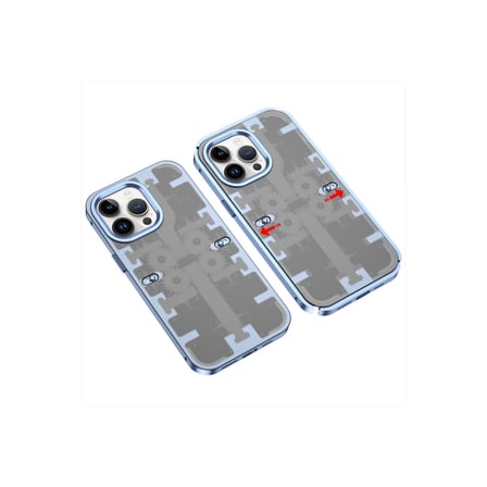 İphone 13 Pro Max Kılıf Mekanik Bumper Kapak - Mavi