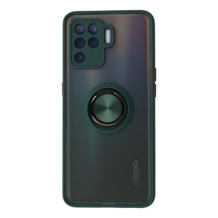 Oppo Reno 5 Lite Kılıf Montreal Yüzüklü Silikon Kapak - Yeşil