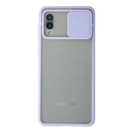 Samsung Galaxy A02 Kılıf Palm Buzlu Kamera Sürgülü Silikon - Lila