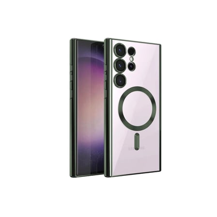 Samsung Galaxy S23 Ultra Kılıf Kross Magneticsafe Kapak - Koyu Yeşil